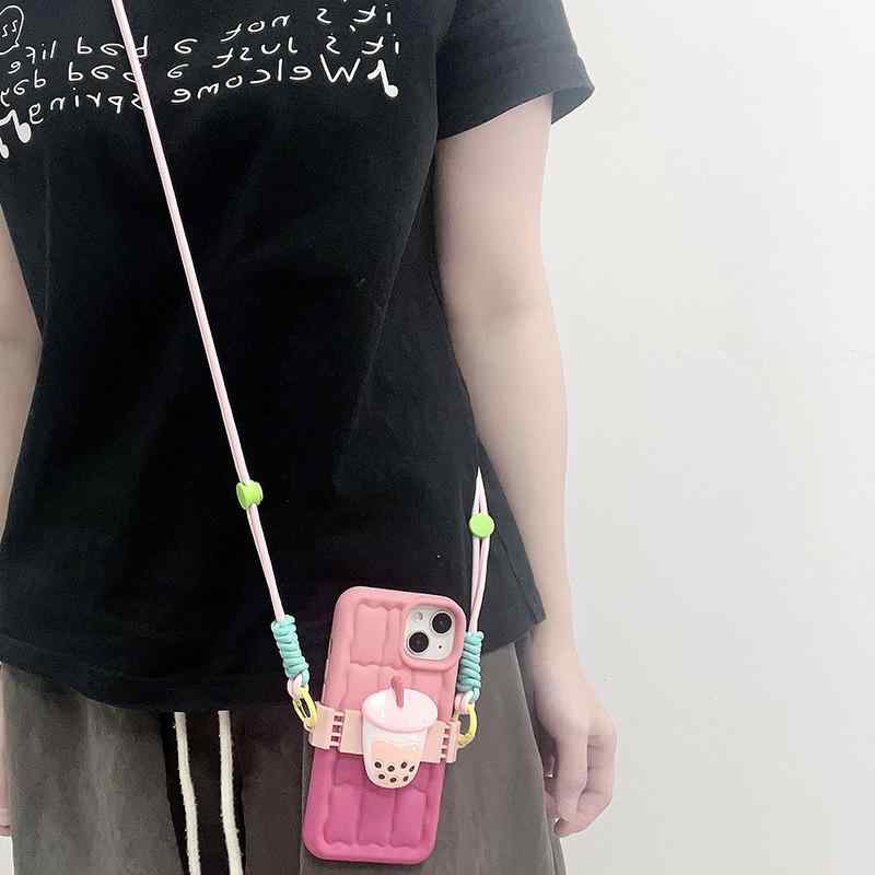 スマホ ストラップ 女性用 立体 花 モチーフ 背面 クリップ 編み 紐 チェーン 斜め掛け ネック ストラップ ナイロン 素材 プラスチック バックル 屋外 アクセサリー カラフル デザイン