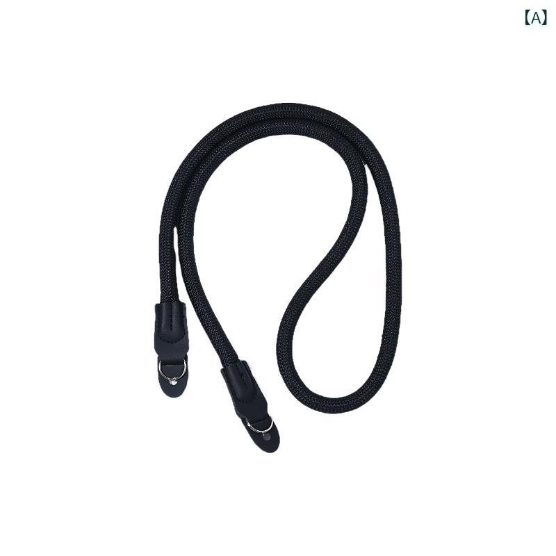 カメラストラップ アウトドア用 カメラアクセサリー カメラ用品 カメラグッズ カメラ機材 ロープ型 装備品 汎用 登山用品 ニコン用 キャノン用 ソニー用 デジタルカメラ用 ミラーレスカメラ用 一眼レフカメラ用 ブラック カーキ