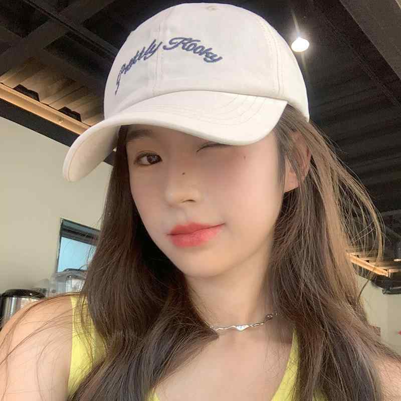 Cap - 春夏 日系 蝴蝶结 绑带 棒球帽 女 百搭 显脸小 字母刺绣 复古 纯棉 鸭舌帽
