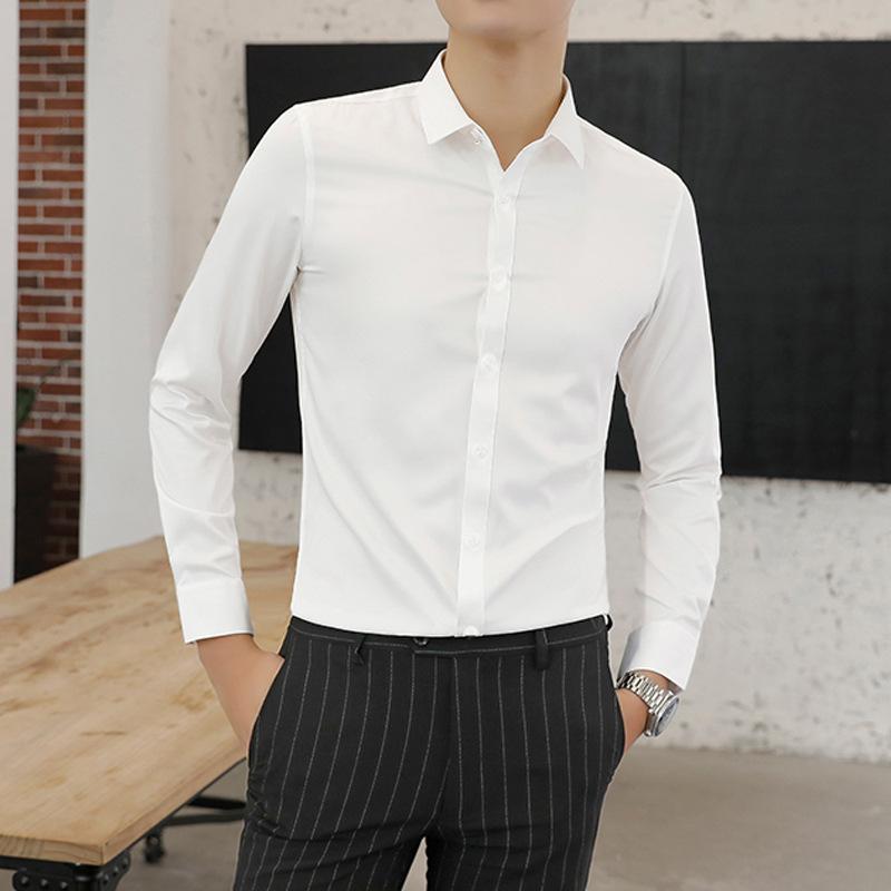 Rakuten - シャツ メンズ 長袖 ビジネスシャツ 無地 形態安定感 上品 きれいめ 男性用 紳士服 トップス オフィス カジュアル ファッション 春 秋 冬 オールシーズン