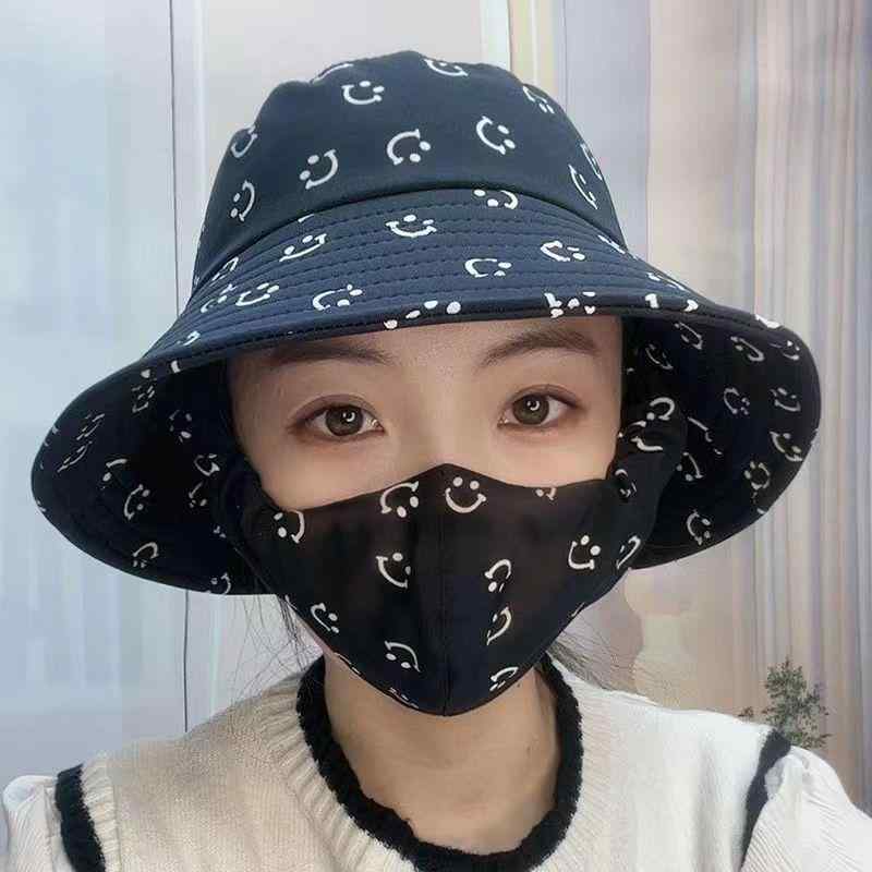 Straw Hat - 綿綢マスク帽 日焼け防止 通気性 紫外線対策 軽量 おしゃれ かわいい 帽子 レディース 夏用 uvカット 遮光 紫外線対策 ハット
