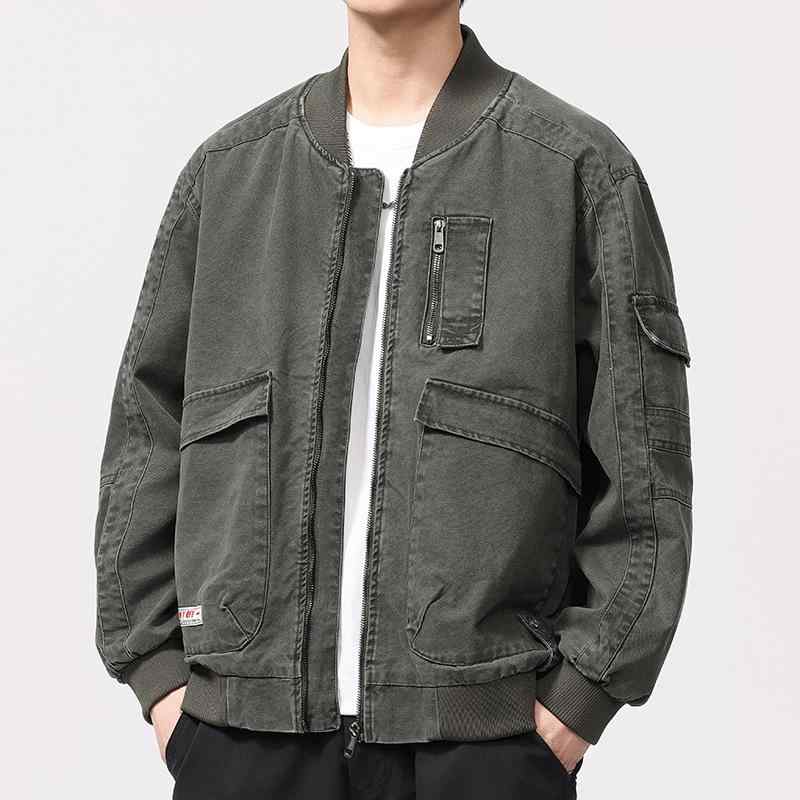 トップス メンズ 春秋 カジュアルジャケット 美式复古 工装ジャケット