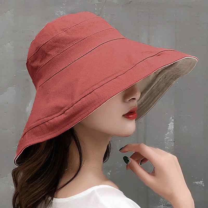 For Women - 帽子 渔夫帽 女士 大檐 清新 甜美 可折叠 聚酯纤维 夏季 春季 秋季 M 遮阳帽 遮阳
