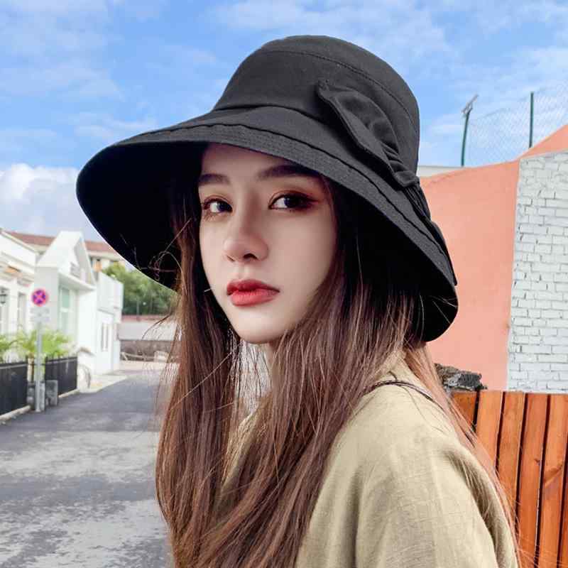 Straw Hat - 帽子 麦わら帽子 レディースUVカット 紫外線対策 つば広 折りたたみ可 調節可 軽量 通気性 ファッション小物