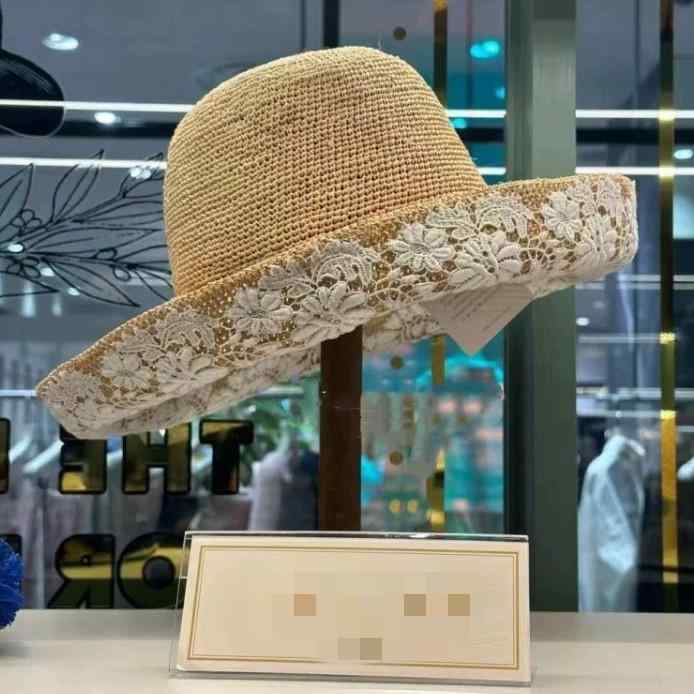 ラフィア帽子 レディース つば広ハット 手作り 夏用帽子 UVカット 紫外線対策 日よけ帽子 折りたたみ可能 通気性 防風