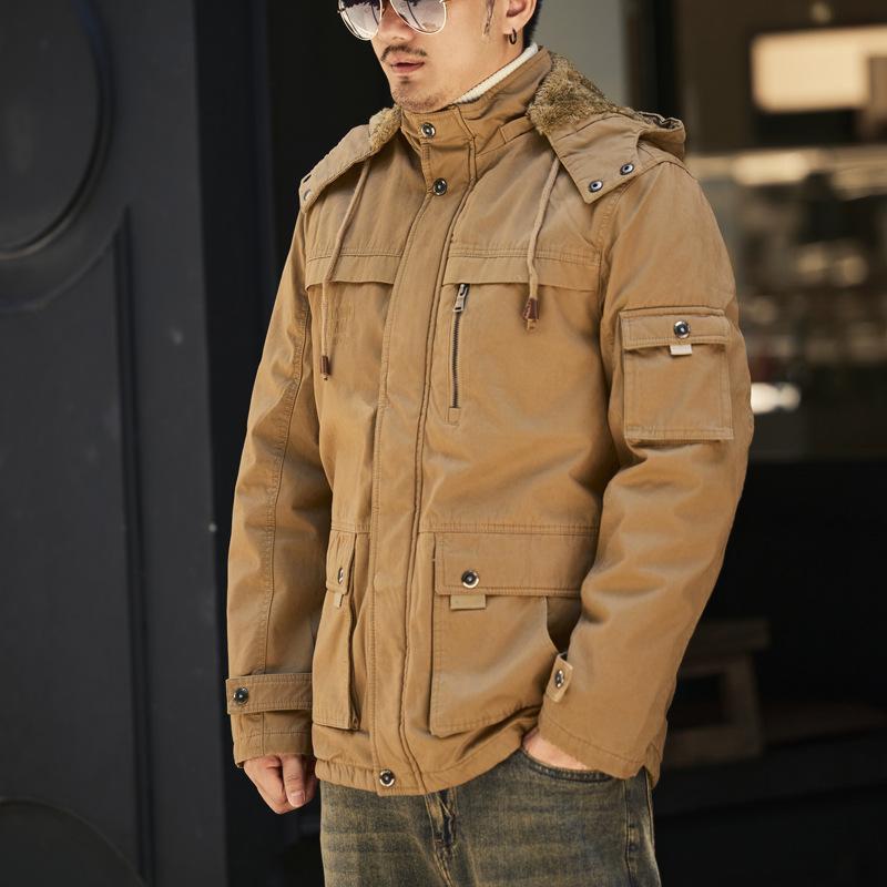 メンズ アウター ジャケット カジュアル 工装ジャケット 春秋 厚手 裏起毛 おしゃれ かっこいい 綿 防寒 普段使い 男性向け 青年向け