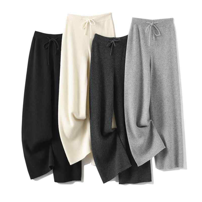 乐天商城 - ニットパンツ レディース ハイウエスト テーパードパンツ センタープレス 普段使い 通勤 きれいめ 上品 高級感 伸縮性 柔らかい 垂感 羊毛 綿 M L XL XXL XXXL