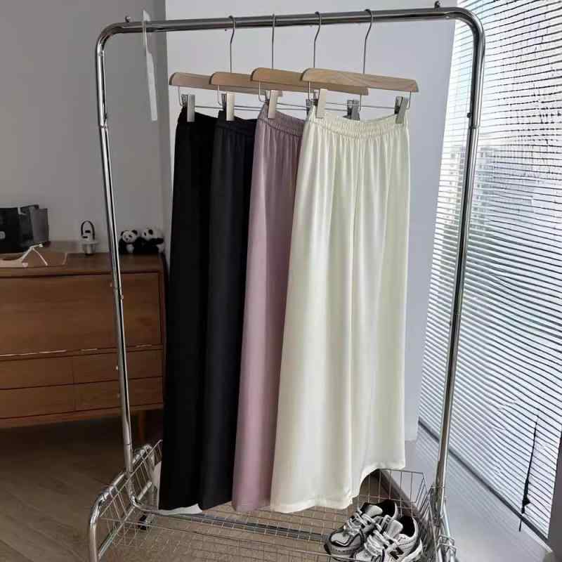 パンツ レディース 涼感 接触冷感 ビスコース 弾性なし ウエストゴム 伸縮性なし 薄手 楽ちん ゆったり 快適 ワイドパンツ ギャザーパンツ ストレートパンツ レーヨンパンツ カジュアルパンツ 普段使い 通勤用 日韓風 简约風 春夏 秋服 2024年最