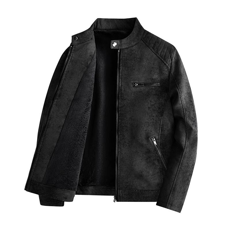 Rakuten - メンズ レザージャケット ライダースジャケット 男性用 軽量 防寒 冬用 アウター ジャンパー ブルゾン pu革 黒 茶 緑
