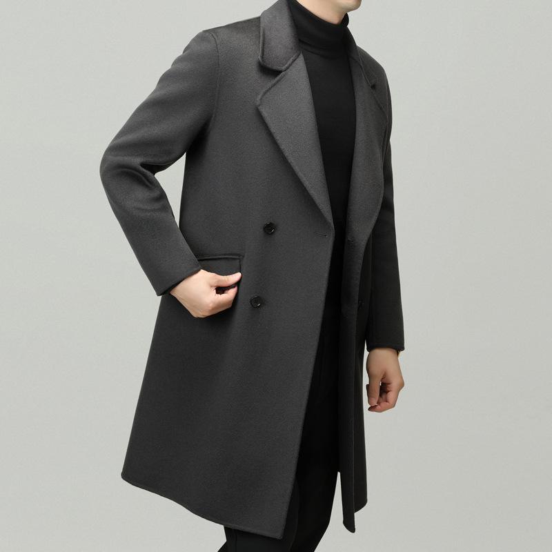 VISIONE ウール メンズ コート 秋冬 アウター ビジネス 紳士服 男性 40代 普段使い カジュアル きれいめ おしゃれ かっこいい 通勤 休日 お出かけ デート 旅行 ビッグシルエット ゆったりシルエット 軽量 高級感 無地 ブラック グレー