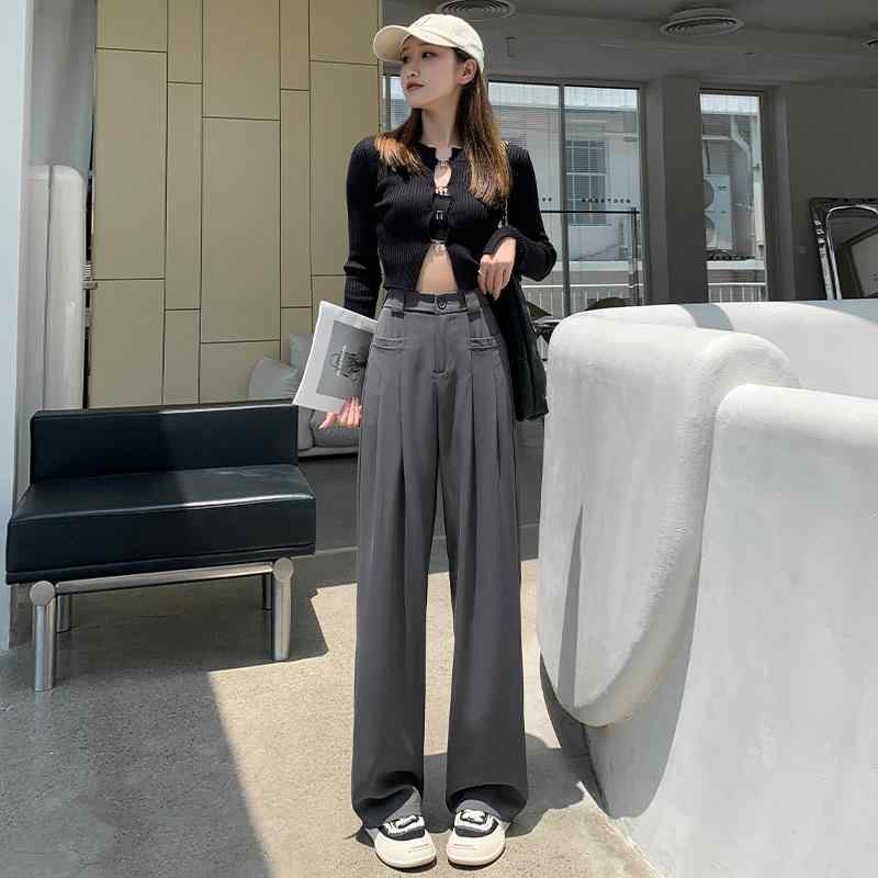 パンツ レディース テーパードパンツ ワイドパンツ カジュアルパンツ 春夏用 センタープレス ハイウエスト 微弾性 ポリエステル 日韓風 普段使い 通勤用