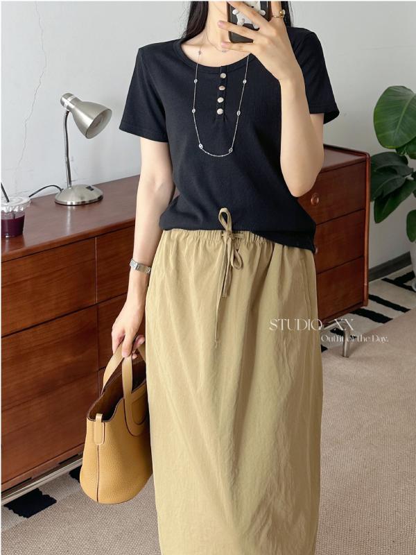乐天商城 - トップス Tシャツ レディース 半袖 Tシャツ コットンTシャツ カジュアルTシャツ ファッションTシャツ きれいめTシャツ おしゃれTシャツ かわいいTシャツ デイリーTシャツ 通勤Tシャツ オフィスTシャツ 普段使いTシャツ 夏Tシャツ サマーTシャ