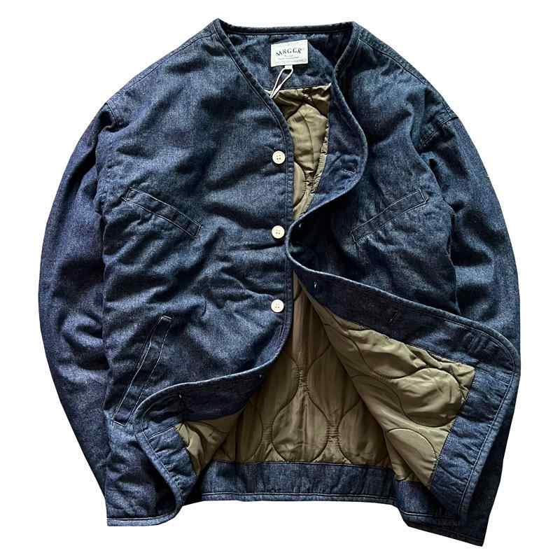 Jumper, Blouson - レトロ 無地 デニムジャケット メンズ レディース 秋冬 アウター カジュアル おしゃれ カジュアル ジャケット アウター カジュアル 綿入り 冬服 冬物 防寒 おしゃれ ファッション 普段使い 紳士 男性用 紳士服 男性用服 冬服 冬物アウター 防寒着