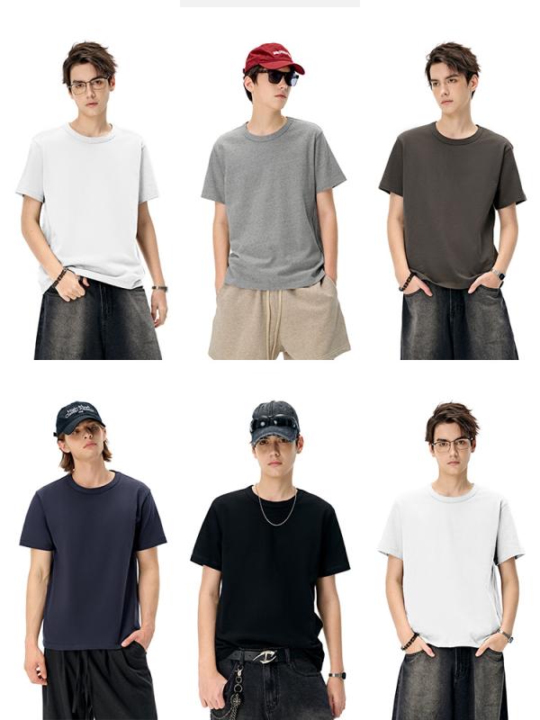 Rakuten - Tシャツ メンズ 男性用 純綿 トップス 黒 花灰 紺