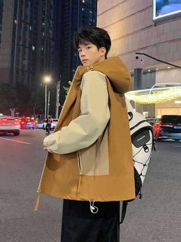 アウター メンズ 春秋 カジュアル ジップアップジャケット 軽量 防水 防風 耐摩耗性 ハイテク素材混紡 焦げ茶 カーキ 黒 M L XL 2XL 3XL 4XL 5XL 6XL 7XL 8XL