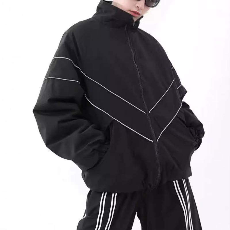 Rakuten - ジャケット メンズ 春秋 アウター ファッション カジュアル レトロ ストリート 反射材 おしゃれ ゆったり 男性用 紳士服 40代 50代 黒 青