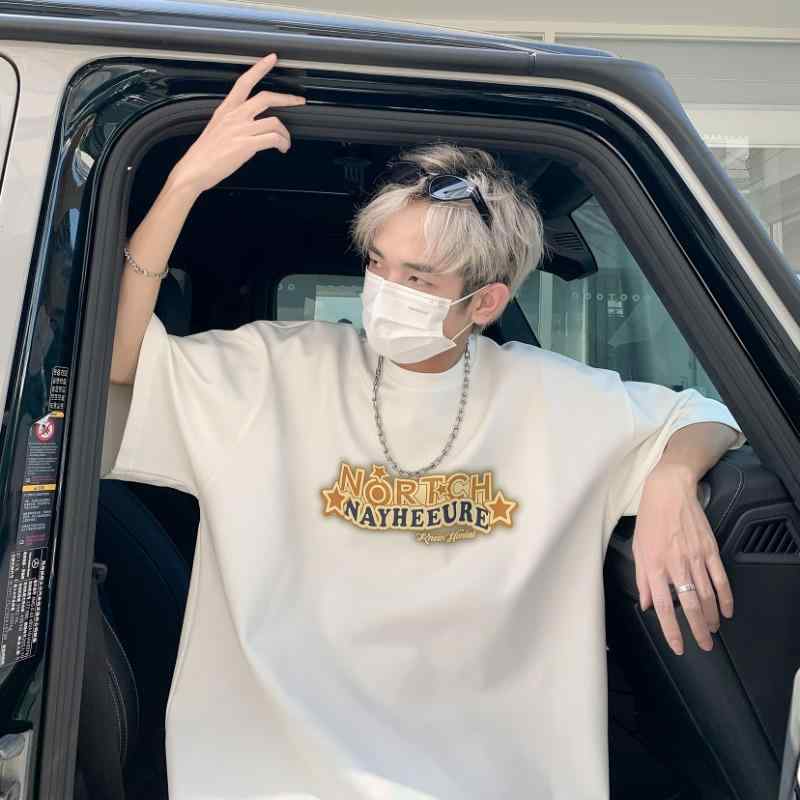 Tシャツ メンズ 半袖Tシャツ メンズ 半袖Tシャツ メンズ 星柄星柄プリント半袖メンズ夏薄手カジュアル綿ゆったり白黒M-XXXL fork-br-10885147 フォークBR パッケージ画像