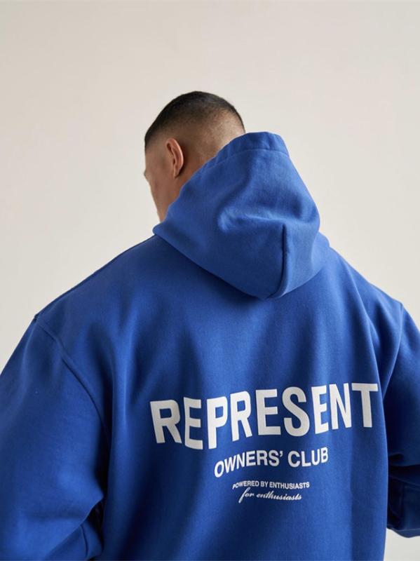 REPRESENT スウェット トレーナー ロゴプリント ストリート系 男女兼用 ユニセックス ゆったり プルオーバー フーディー 長袖 カジュアルウェア 秋物 男性用