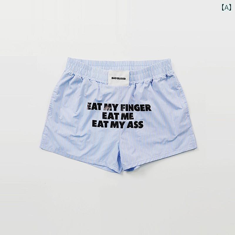 トップス 韓国 fashion hotblood bcacシリーズ ボーダー ショートパンツ スポーツデザイン プリント 斬新 プリント 五分丈パンツ トレンド ファッション