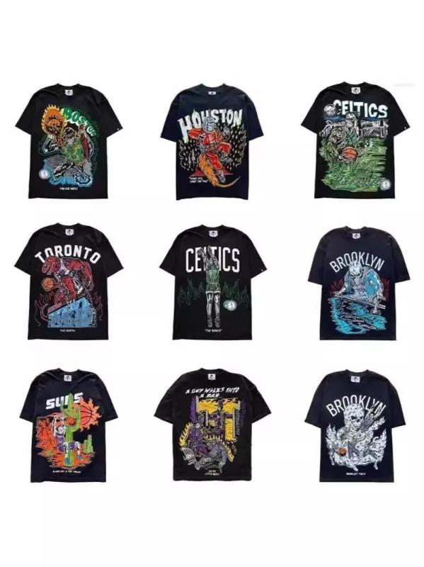 樂天商城 - Tシャツ メンズ 綿 トップス ストリート アニメ風 カジュアル 半袖Tシャツ 黒