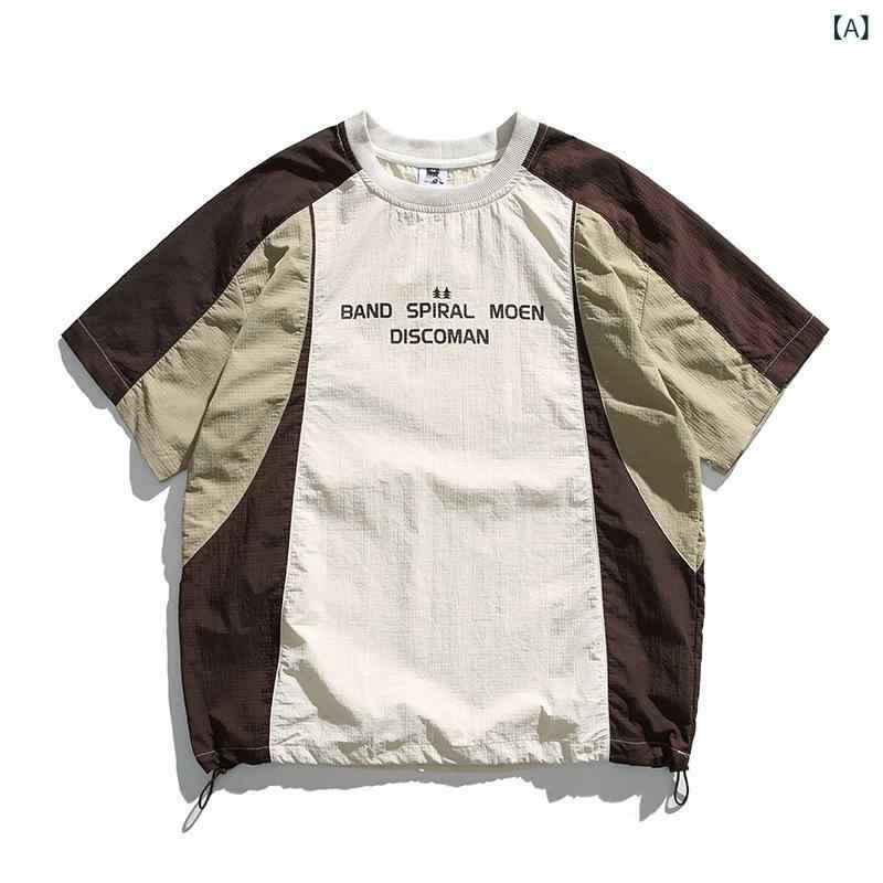Tシャツ メンズ 速乾 透氣圓領短袖 clean fit Tシャツ 米咖色 粉紫色 白赤 米藍色