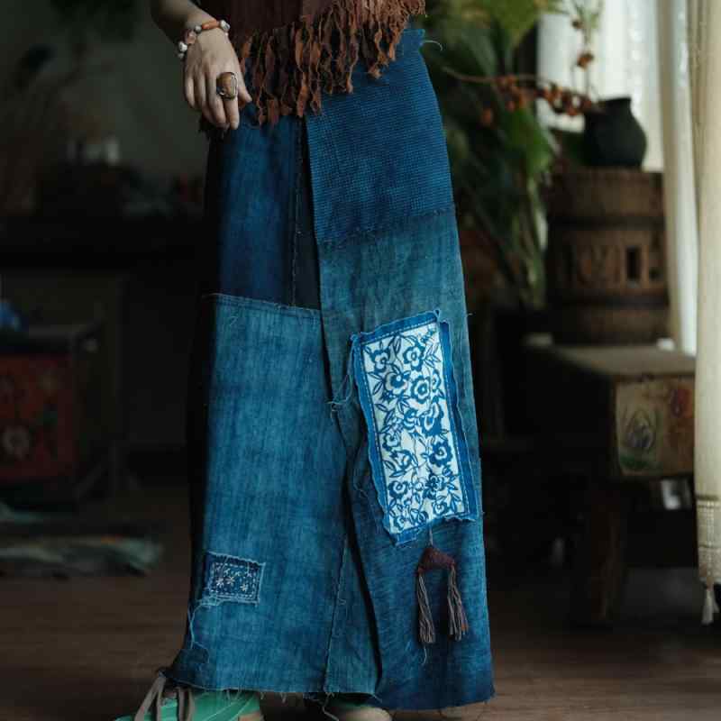 スカート retro patchwork skirt