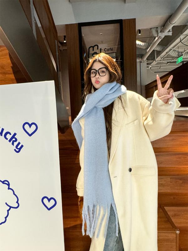Rakuten - アウター レディース 秋冬 羊毛 ウールコート ロング丈 通勤 きれいめ カジュアル おしゃれ かわいい 上質 高品質 暖かい 防寒 清楚 シンプル 無地 ポケット付き 西洋風