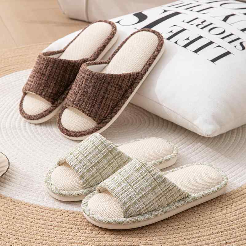 Rakuten - 室内用スリッパ 春夏用 静音 防滑 日系 綿麻スリッパ レディース