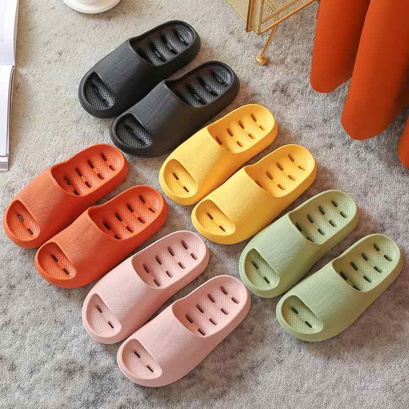home slippers men women summer thick sole non-slip bathroom quick dry hollow indoor couple non-slip slippers