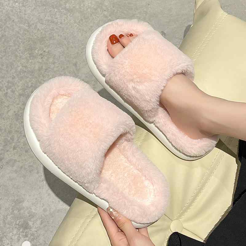 Other - 室内履き ファーサンダル レディース 厚底 ふわふわ 室内シューズ 室内履き スリッパ 暖かい 秋冬用