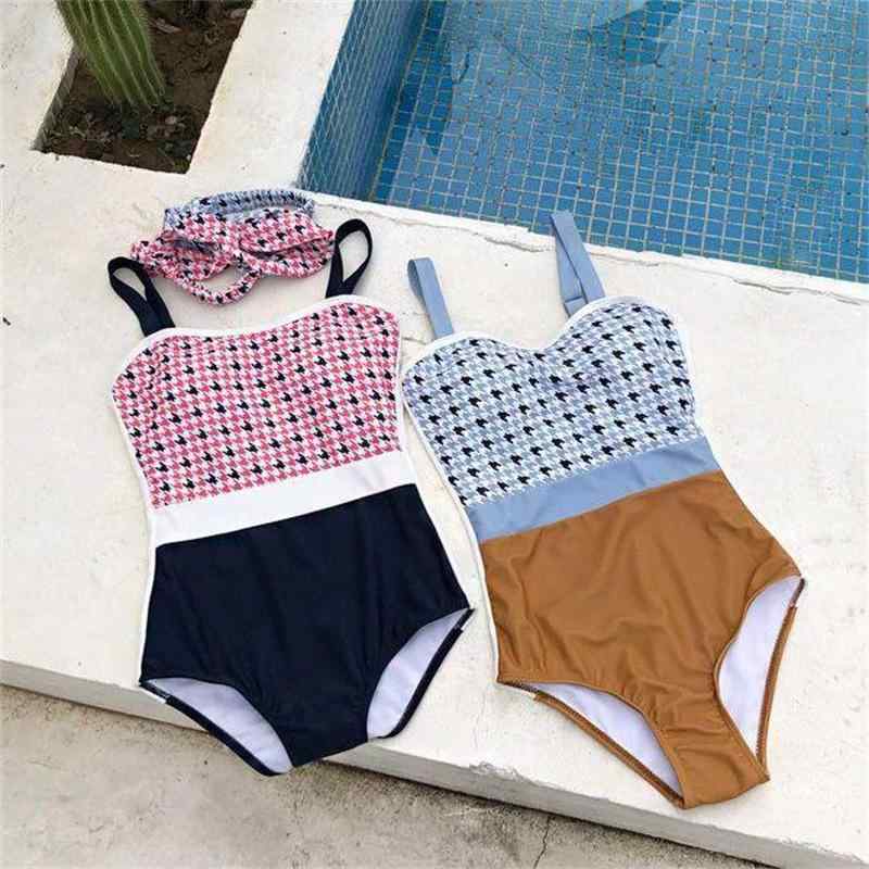 Rakuten - ワンピース 水着 レディース 水泳 温泉 プール 海 スイムウェア レトロ 格子柄 カラフル おしゃれ かわいい 鮮やか 大人女子 ビーチウェア 海水浴 ビーチリゾート 夏 サマー 海水浴 レトロ風 昭和レトロ 小香風