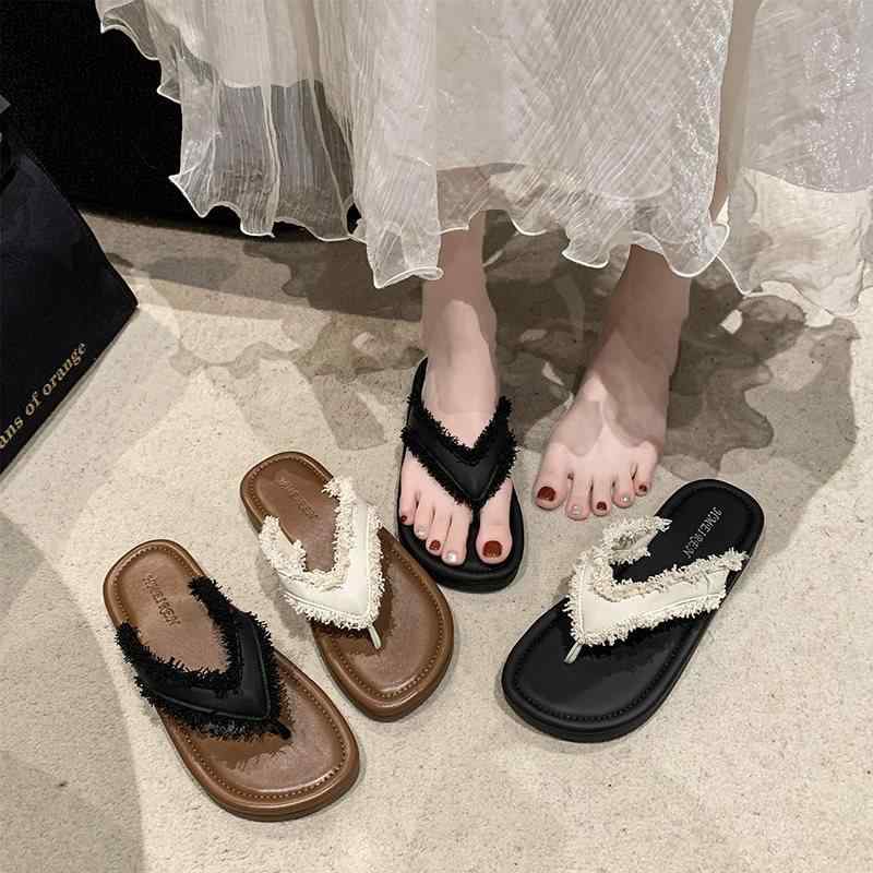 サンダル レディース 厚底 流蘇 ファッション 春夏 ins コレクション