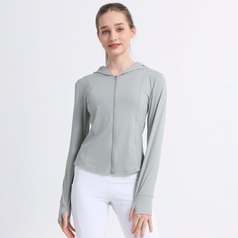 Rash Guards - "ヨガウェア レディース トップス 接触冷感 軽量 薄手 春夏用 長袖 ストレッチ 通気性 UVカット UPF50+ スポーツウェア トレーニングウェア ランニングウェア ジムウェア フィットネスウェア ヨガトップス スポーツトップス ランニングトップス