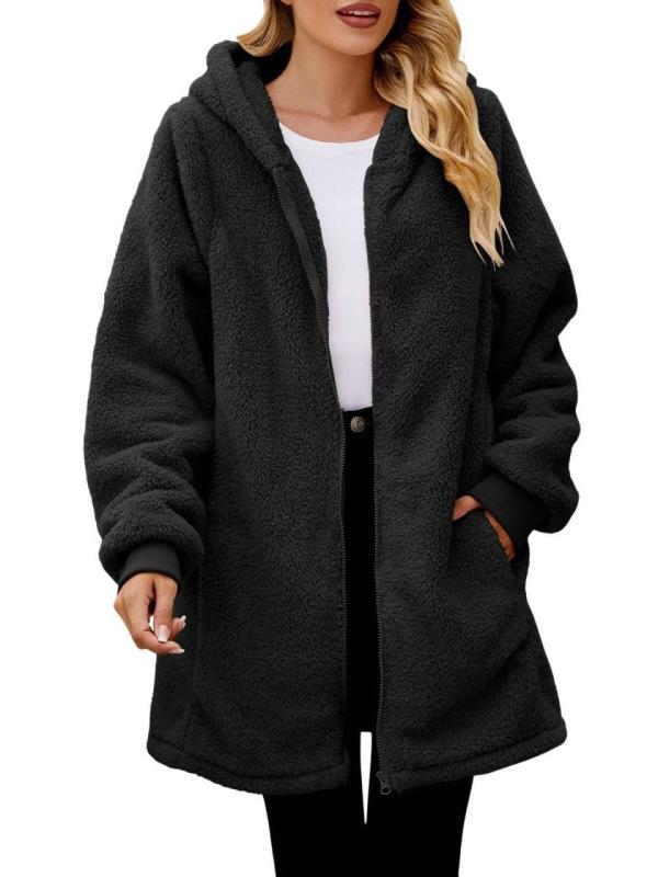 Marine Sports - アウター レディース ファーコート ロングコート フード付き 長袖 暖かい 冬服 防寒 おしゃれ かわいい ゆったり 快適 カジュアル 通勤 通学 普段使い 部屋着 チョコレート色 杏色 グレー系 ベージュ系 ブラック系