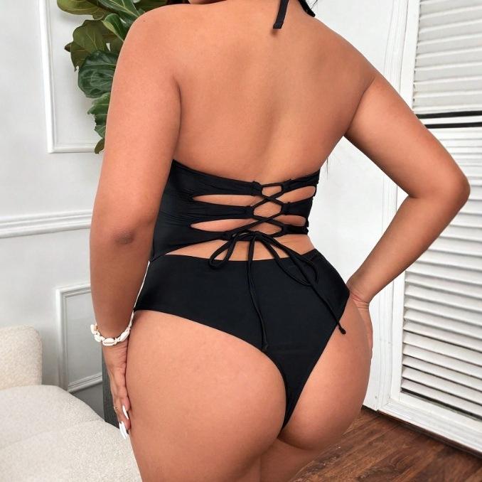 ワンピース 競泳水着 レディース セクシー レースアップ ノースリーブ 純色 スイムウェア 夏 海 プール ビーチ リゾート 旅行 ビーチウェア