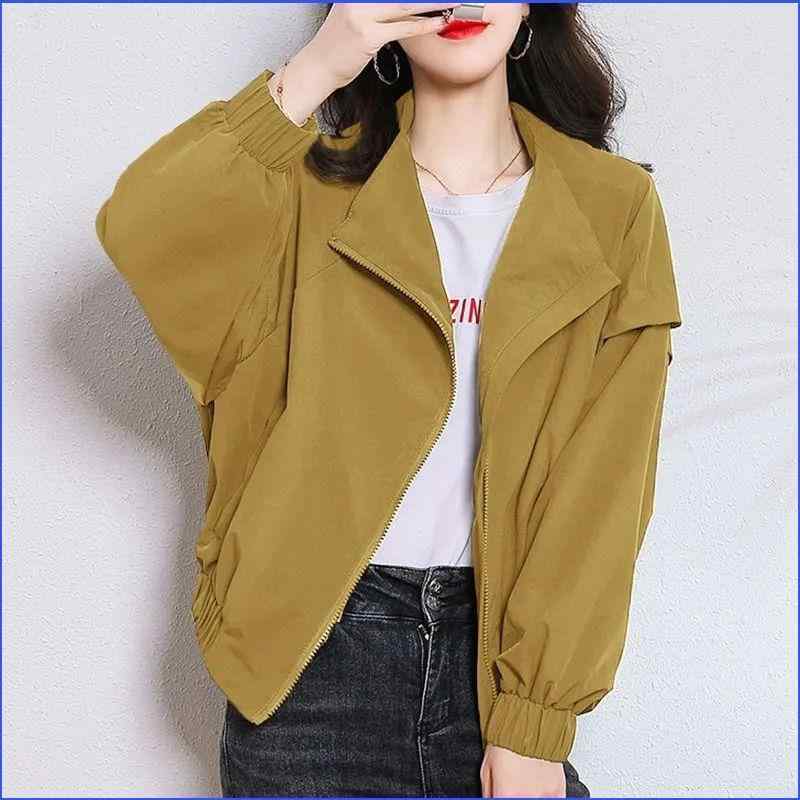 Лёгкая женская куртка весна‑осень, короткая, свободного кроя, размеры M–3XL