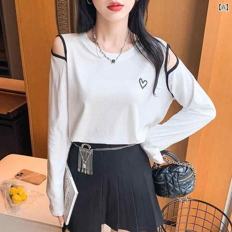 Tシャツ レディース 薄手 長袖 丸首 ゆったり 接触冷感 サマー サマーニット かわいい おしゃれ きれいめ カジュアル 韓国風 ファッション トップス 2