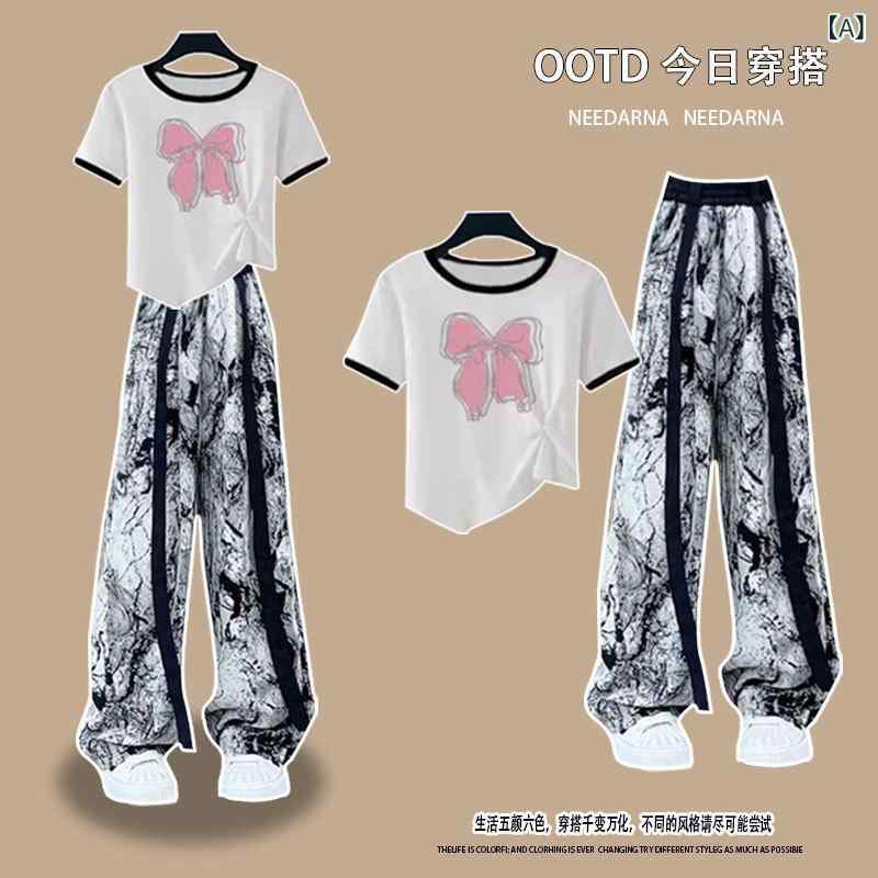 Rash Guards - 子供用Tシャツ ズボン セットアップ 夏 短袖 Tシャツ Tシャツ ズボン ファッション かわいい 高級感 接触冷感 伸縮性 薄手 綿 ポリエステル 字母柄 アルファベット 運動 部屋着 アウトドア 普段使い 3-8歳 100cm 110cm 120cm