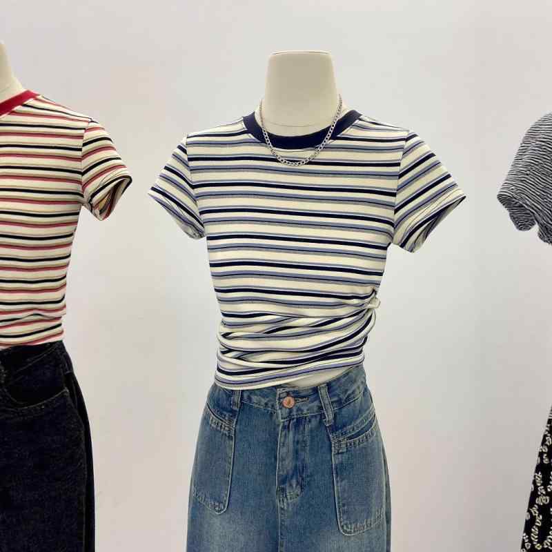トップス ストライプ Tシャツ レディース 半袖Tシャツ カジュアルTシャツ 春夏Tシャツ おしゃれTシャツ かわいいTシャツ