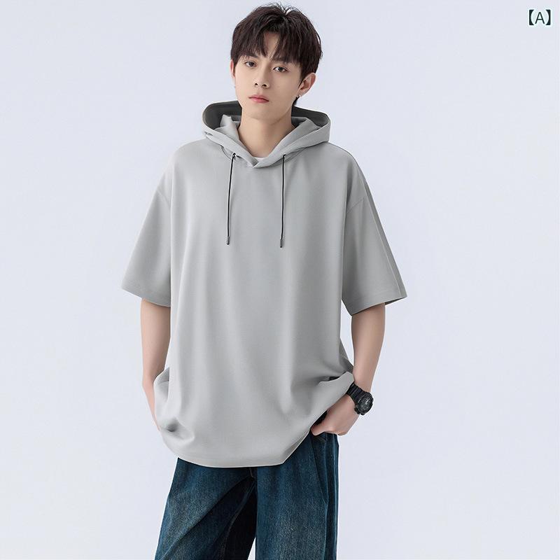 Rakuten - Tシャツ メンズ 半袖 薄手 涼感 カジュアル ゆったり 無地 夏服