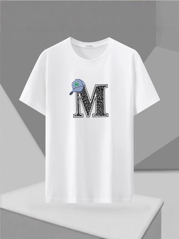 Tシャツ メンズ 半袖 綿100% プリント アルファベット 圆领 カジュアル 夏 春 秋 180g-250g