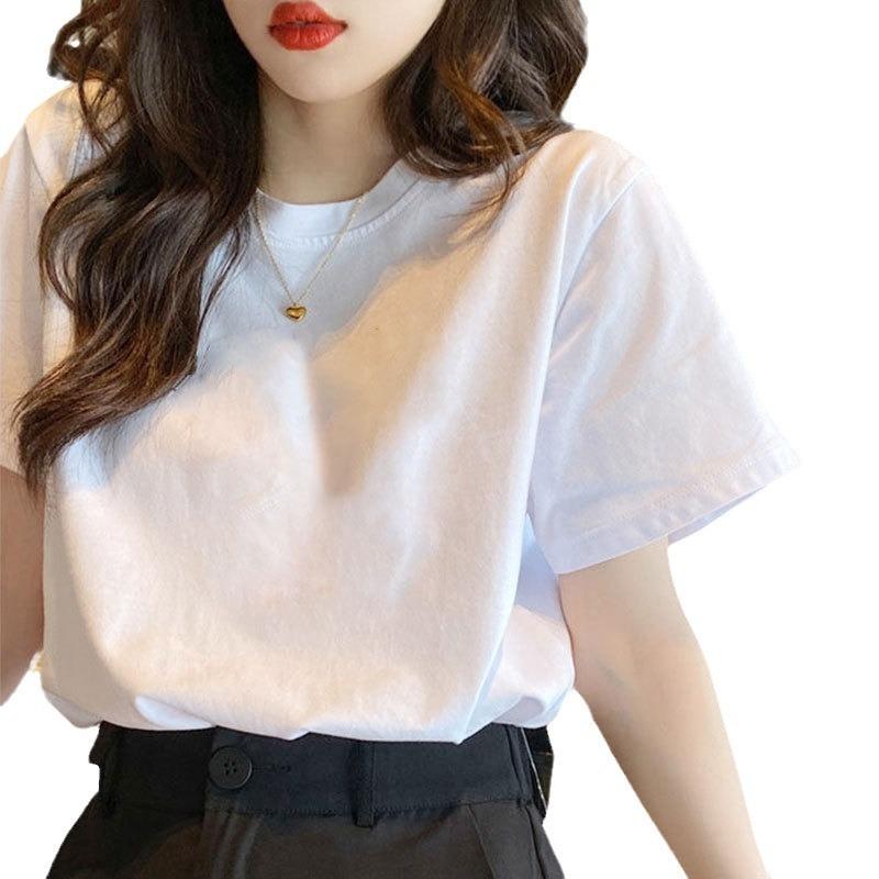 トップス 白色 Tシャツ レディース 半袖 tシャツ 春夏 カジュアル おしゃれ かわいい 韓国風 ファッション レディース トップス カットソー 綿100% チュニック きれいめ カジュアル 大人女子 大人かわいい 上質 上品 シンプル ベーシック 着 fork-br-10906107 フォークBR パッケージ画像