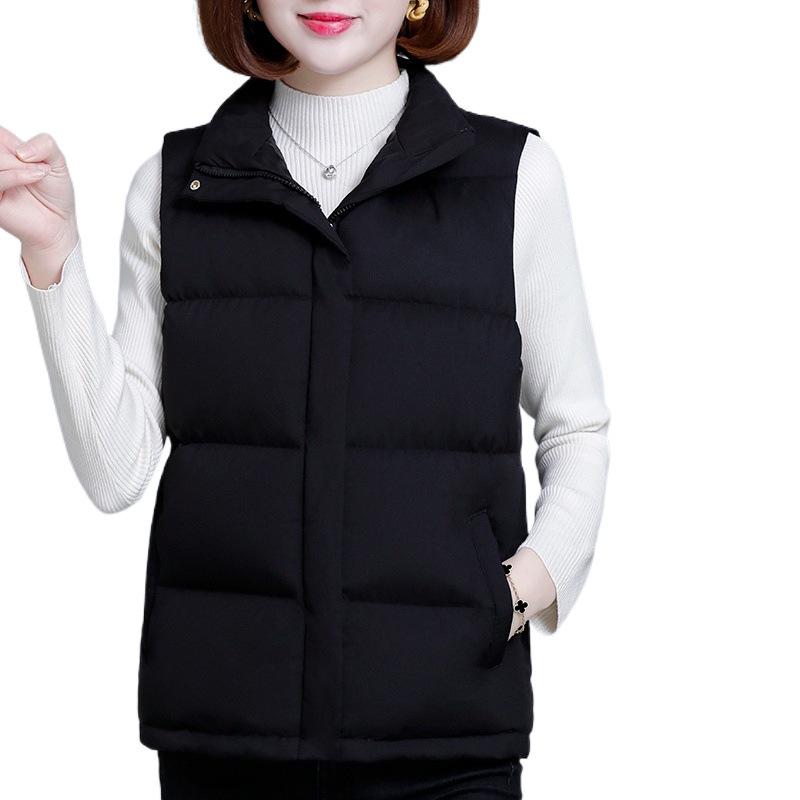 [ { "item": "羽毛填充物", "value": "白鸭绒" }, { "item": "含绒量", "value": "96%以上" }, { "item": "厚度", "value": "超薄" }, { "item": "面料名称", "value": "腈纶" }, { "item": "版型", "value": "常规" }, { "item": "领型", "value": "立领" }, { "item": "袖长", "value": "无袖" }, { "item": "流行元素", "value": "纽扣" }, { "item": "颜色", "value": "黒色,白色,红色" }, { "item": "尺码", "value": "M (48kg以内), L (48.5-53.5kg), XL (54-58.5kg), 2XL (59-63.5kg), 3XL (64-68.5kg), 4XL (69-77.5kg)" }, { "item": "风格类型", "value": "气质通勤" }, { "item": "主面料成分含量", "value": "50%-70%" }, { "item": "风格", "value": "都市风" }, { "item": "适用年龄段", "value": "成人" }, { "item": "适用性别", "value": "女" }, { "item": "充绒量", "value": "450g以上" }, { "item": "产品类别", "value": "羽绒服" }]