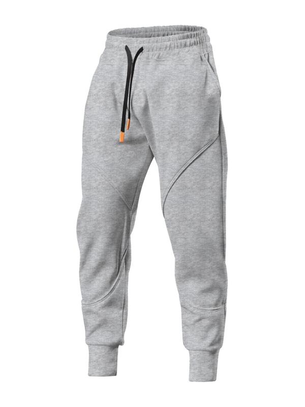 mens casual pants fleece spliced tapered nine-point pants sports daily outdoor 2024