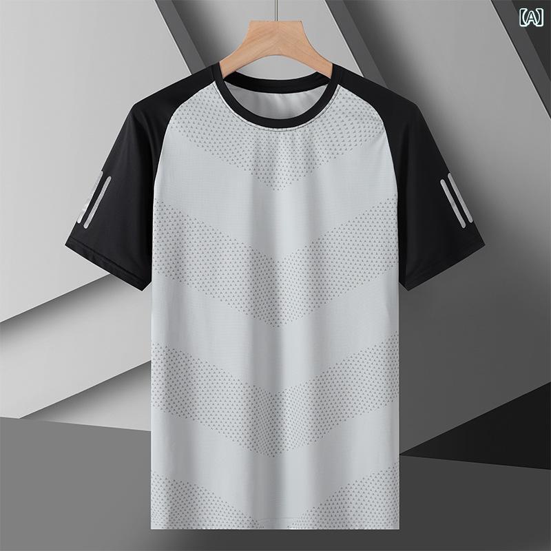 Tシャツ メンズ 夏 速乾 透気 接触冷感 軽量 運動 アウトドア カジュアル トップス 男性用 涼感 UVカット 吸湿速乾 トレーニング ランニング 登山 ハイキング 釣り サイクリング ジムウェア スポーツウェア 男性用 トップス サイクルウェア 運