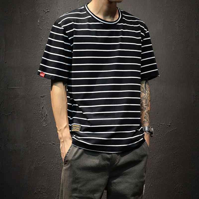Rakuten - トップス Tシャツ メンズ 半袖 ストライプ ゆったり 綿混 カジュアル 春夏 M L XL 2XL 3XL 4XL 5XL