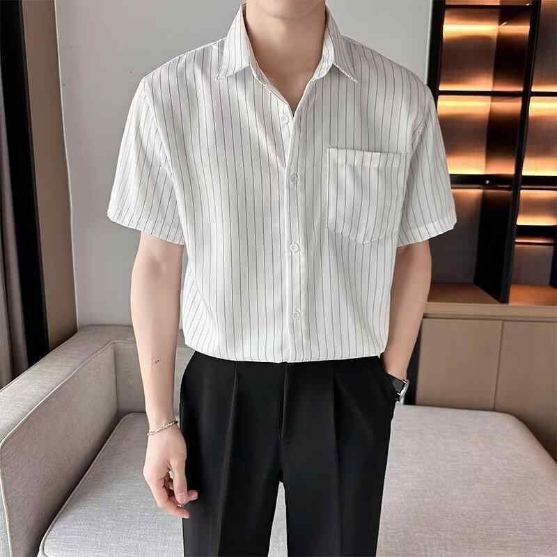 乐天商城 - シャツ メンズ ストライプ ビジネス カジュアル 長袖 上質 夏秋