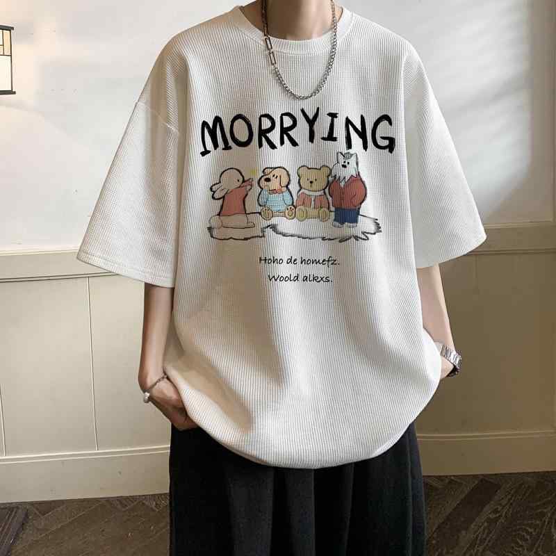 乐天商城 - Tシャツ メンズ 半袖 夏 高級感 美式 潮牌 体恤