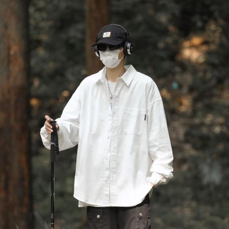 シャツ メンズ 長袖 オックスフォードシャツ カジュアルシャツ 白シャツ アウター 春服 春物 2024年 春}}