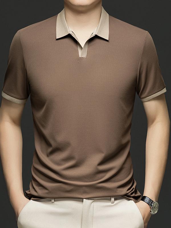 樂天商城 - POLOシャツ メンズ 半袖 夏 紳士服 ビジネス カジュアル トップス 無地 普段使い 日常使い 涼しい 通気性 軽量 M L XL XXL XXXL XXXXL 白色 緑 黒 白 咖色 白 ピンク